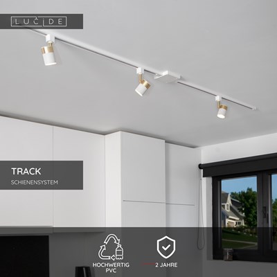 Lucide TRACK T-Verbinder - 1-Phasen Stromschiene / Schienensystem - Weiß (Verlängerung)
